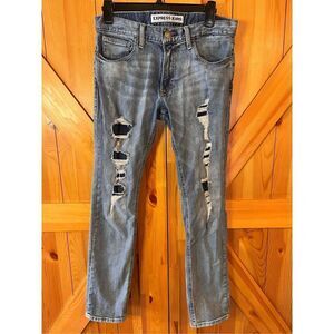 Express Jeans Mens Size 28 X 30 Distressed Rocco Slim Fit Skinny (1823)
